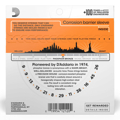 D'ADDARIO EJ41 PHOSPHOR BRONZE (09-45) струни для акустичної гітари